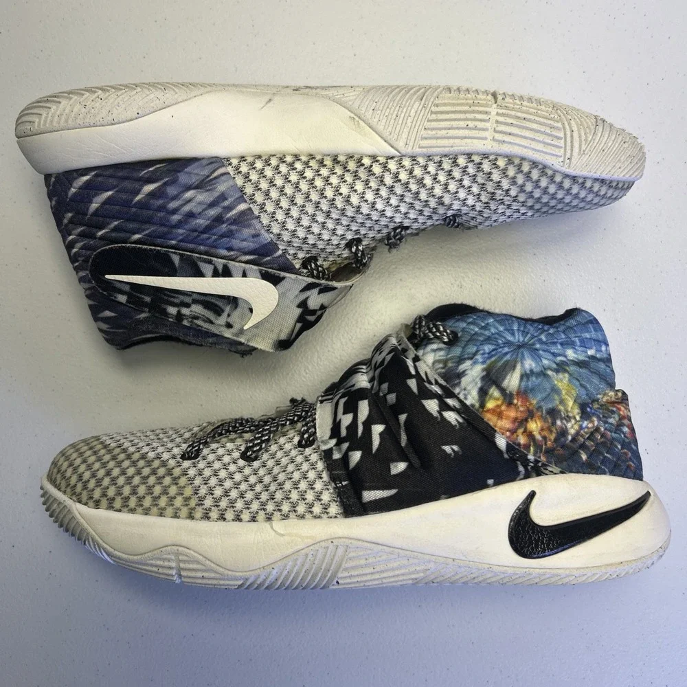 Nike Kyrie 2 GS Effect Black Multi Color Sail Tie Dye Size 6.5Y, Women's 8